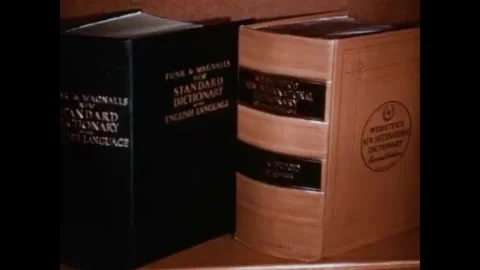 USA - 1951 - Two different kinds of dictionaries are introduced at a library. Stock Footage 340651008