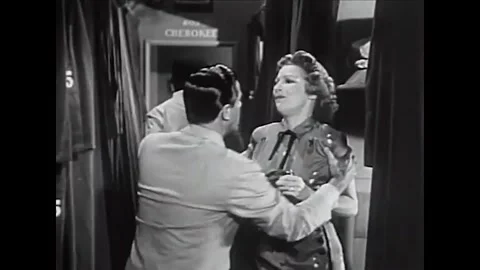 USA - 1953 - In this comedy, a train conductor speaks with a woman and then Vídeo Stock 341991848