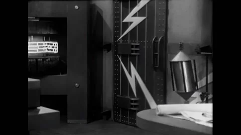 USA - 1954 - In this adventure sci-fi film, a man and woman prepare to fire Stock Footage 327739666