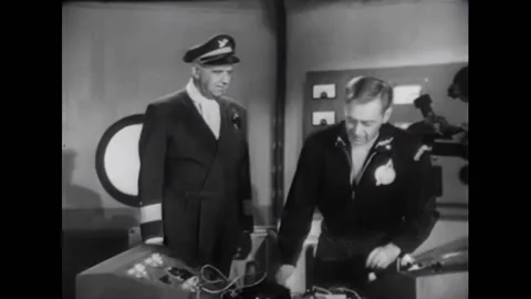 USA - 1954 - In this adventure sci-fi film, a spaceship is docked on a station Stock Footage 327740732
