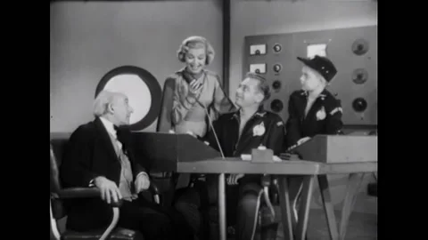 USA - 1954 - In this adventure sci-fi film, people in a control room speak from Stock Footage 327751580