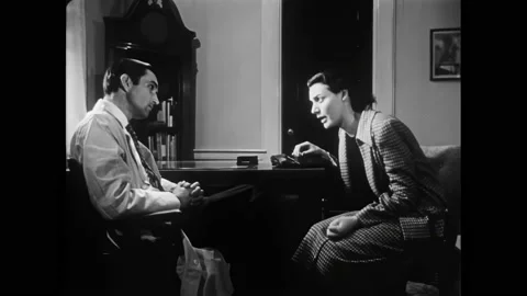 USA - 1954 - A woman scared of commitment asks her psychiatrist what he thinks 動画素材 288008096