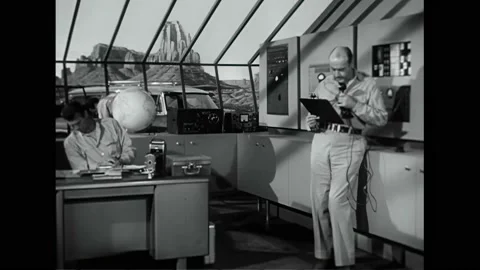 USA - 1957 - In this sci-fi movie, scientists predict that the rocket they Stock Footage 313048871