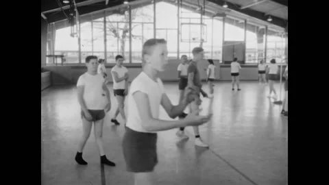 USA - 1958 - The architecture of a middle school is shown to have a positive Stock Footage 325214313