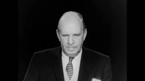 USA - 1958 - Edward Durell Stone describes the delicate balance that architects Stock Footage 325207327