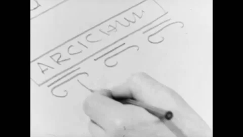 USA - 1958 - Frank Lloyd Wright, Le Corbusier, and Mies van der Rohe are held up Stock Footage 325210011
