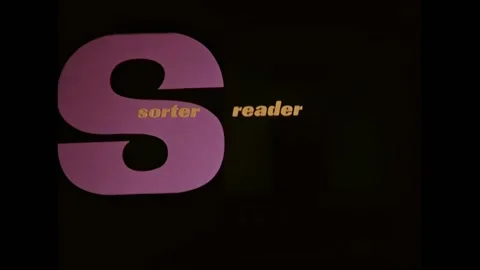 USA - 1959 - An IBM sorter reader computer is shown and a man gives a Stock Footage 328187014