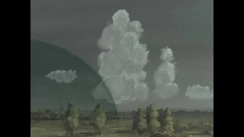 USA - 1960s - Animation is used to explain how cold fronts and warm fronts are Видео 340652724
