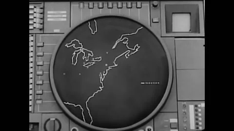 USA - 1960s - An IBM computer used by the US Air Force's Semi-Automatic Ground Stock Footage 277300060