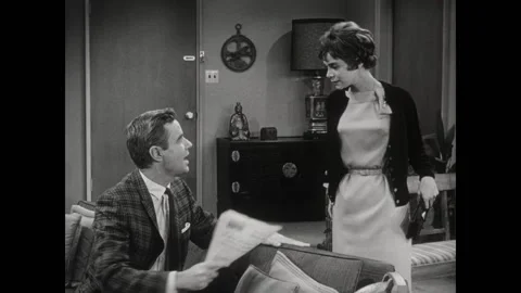 USA - 1961 - In this sit-com, a couple realizes they were scammed out of money Video stock 301527873