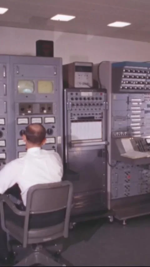 USA - 1963 - Technicians man computers at the Aviation Medical Acceleration Stock Footage 342652817