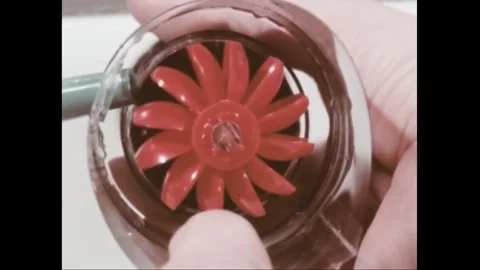 USA - 1963 - A water turbine's function is demonstrated through an experiment, Video stock 296388278