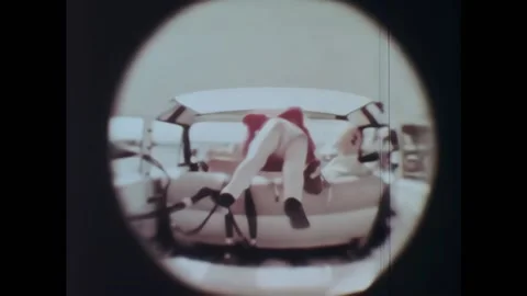 USA - 1964 - Different car crashes are examined. Crash test dummies are thrown Stock Footage 328182765
