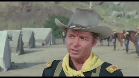USA - 1964 - In this western, an Apache chief encourages a US Cavalry captain Video stock 308171811