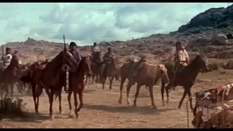 USA - 1964 - In this western, members of an Apache tribe are forced off their Stock Footage 308178408