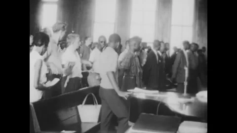 USA - 1965 - An integrated congregation sings "We Shall Overcome" and James Stock Footage 340581379