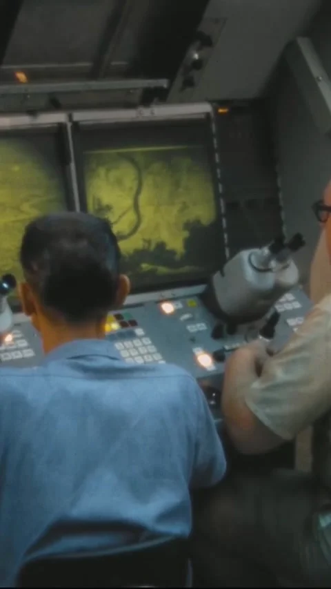 USA - 1966 - Computers are introduced to a US Navy photograph interpretation Stock Footage 342625693