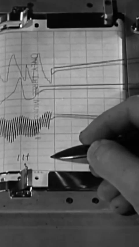 USA - 1966 - A Polygraph Examiner conducts a test of a suspect and he discovers Stock Footage 338396078