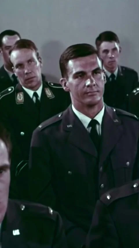 USA - 1966 - Student pilots attend a military orientation briefing welcoming Stock Footage 338400669