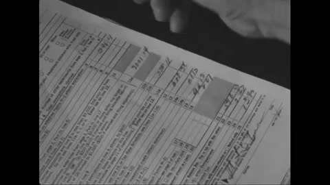 USA - 1969 - Computers are used by the IRS to verify tax form information and Stock Footage 325207362