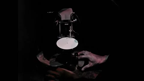 USA - 1969 - A man matches control points from images that combines stereo Stock Footage 327748446