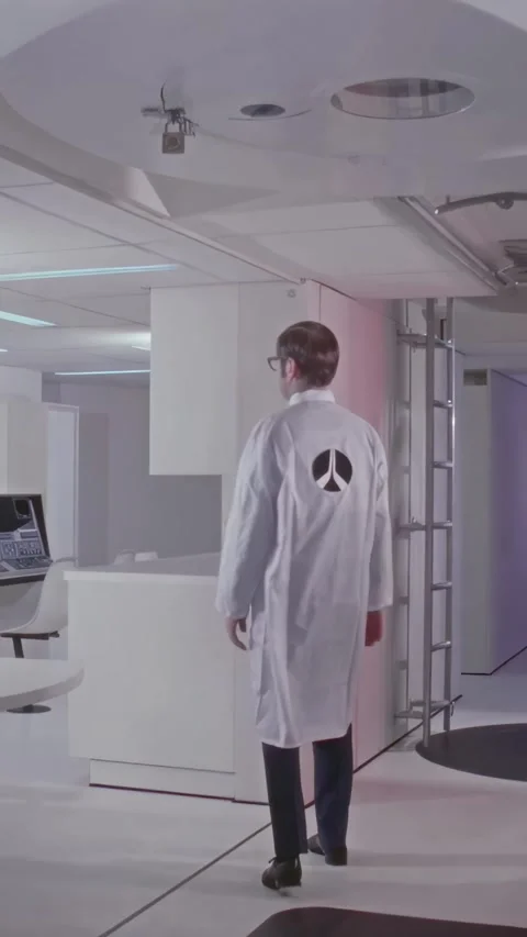 USA - 1972 - Exercise equipment and computers are seen inside a space station Stock Footage 340303655