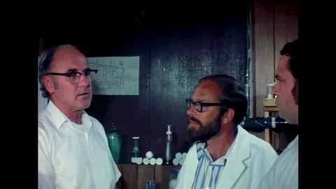 USA - 1972 - In this horror sci-fi, scientists talk in a lab about keeping Video stock 325203356