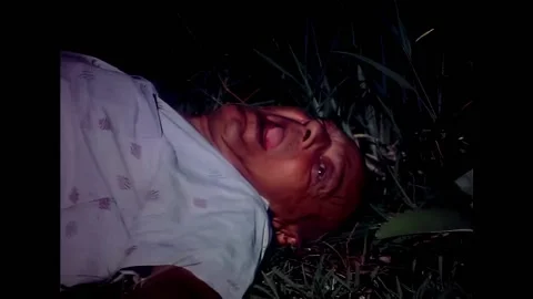 USA - 1972 - In this horror sci-fi, a man is choked and left in the grass. A Stock-Footage 325210227