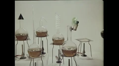 USA - 1972 - In this partially stop-motion animated film, Louis Pasteur inspects Stock Footage 340663822