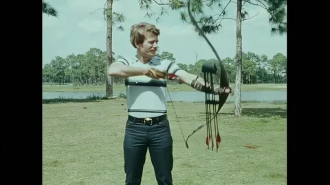 USA - 1978 - An archer capable of instinctive shooting doesn't need to use Stock Footage 301307873