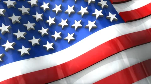 USA 3d flag with dept and ripples effect. Stock Footage 33792878