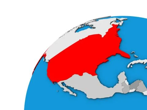 USA on 3D globe Stock Illustration