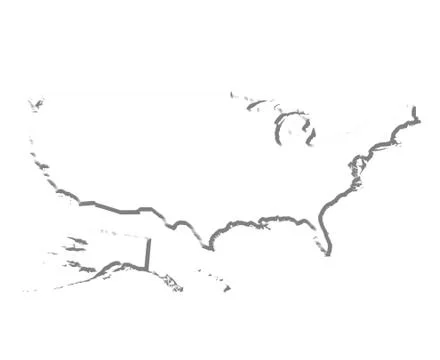 USA 3D White Map Stock Illustration