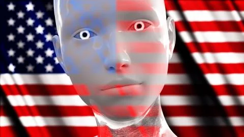 USA AI Artificial Intelligence Concept Stock Illustration