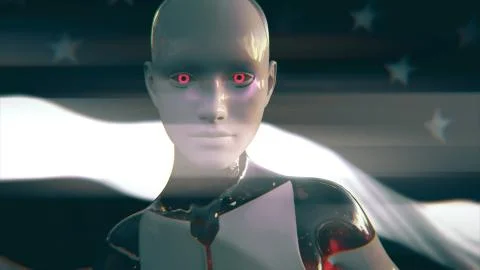 USA AI Artificial Intelligence Concept Stock Illustration