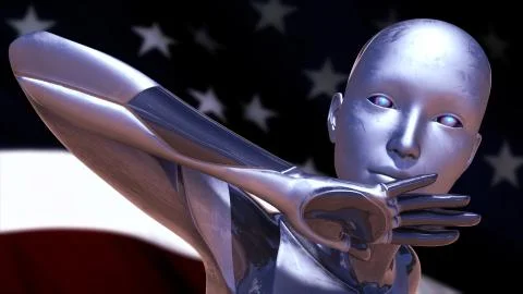 USA AI Artificial Intelligence Concept Stock Illustration