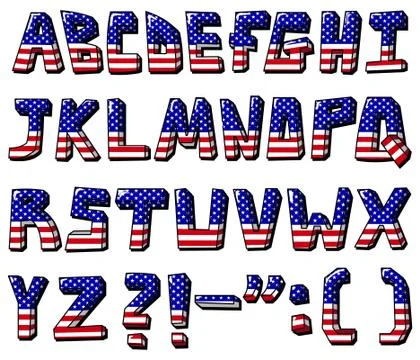 Usa alphabet Illustrazione stock