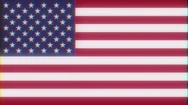 Usa America Flag On Jumpy Glitch Old Computer Lcd Led Tube Tv Screen Display Stock Footage
