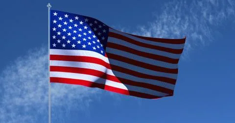 USA American Flag. 3D render Stock Illustration