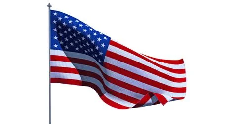 USA American Flag. 3D render Stock Illustration