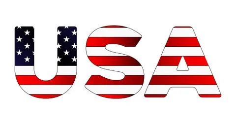 USA american flag stylized text Stock Illustration