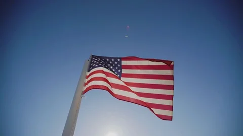 USA American flag is waving Stock Footage