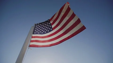 USA American flag is waving Stock Footage