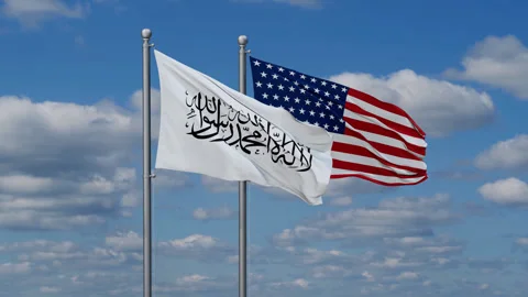 USA and Afghanistan flags Stock Footage 287934883