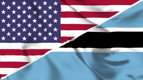 USA and Botswana Combined Flags Animation Stock Footage 295941201