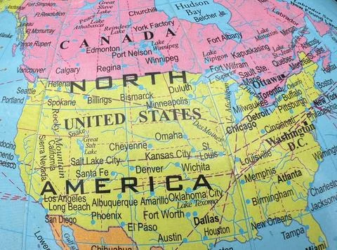USA and Canada map Stock Photos