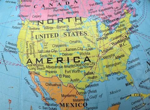 USA and Canada map Stock Photos