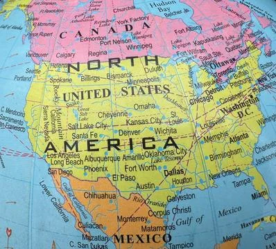 USA and Canada map Stock Photos