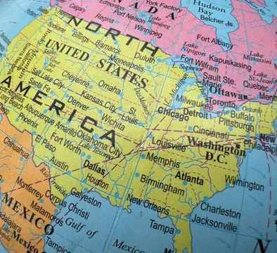 USA and Canada map Stock Photos