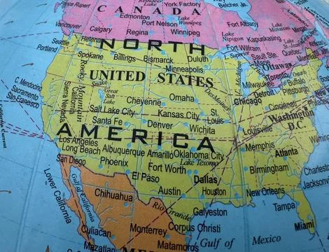 USA and Canada map Stock Photos